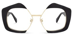 Frankie Geometric Black Glasses0