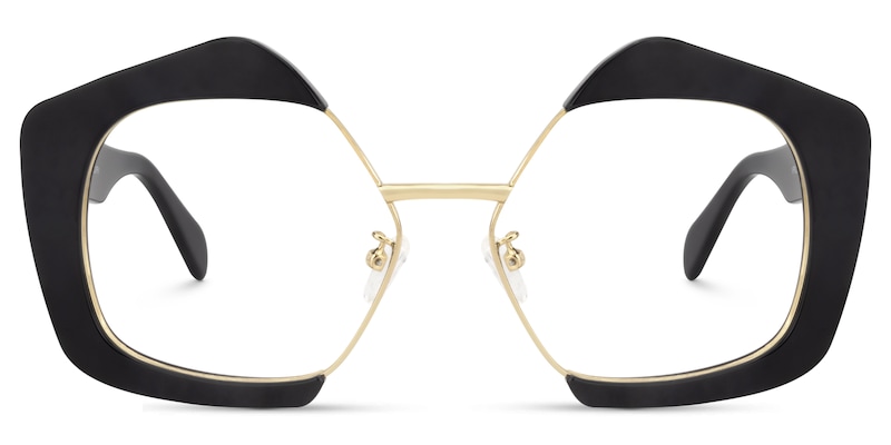 Geometric Black Glasses | Zeelool Eyeglass Frames0
