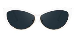 Ellen Cateye White Sunglasses0