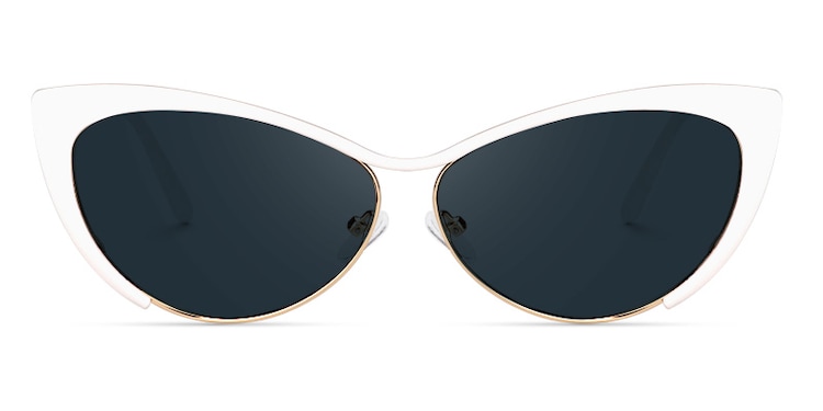 Ellen Cateye White Sunglasses