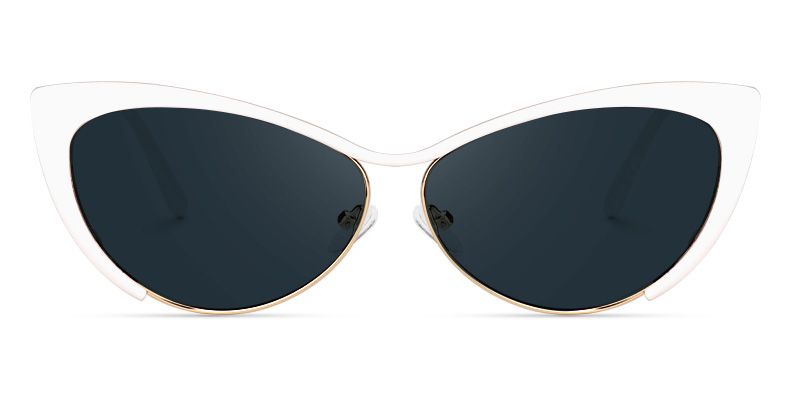 Ellen Cateye White Sunglasses
