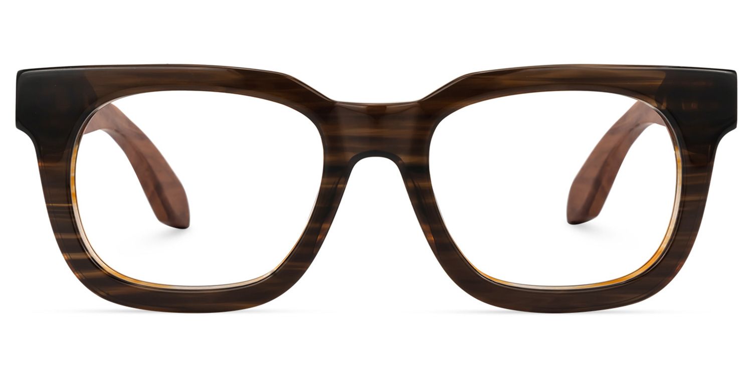 Sam Rectangle Brown Glasses | Zeelool Glasses0