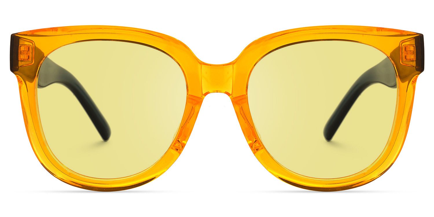 Harrell Square Orange Prescription Sunglasses | ZEELOOL0
