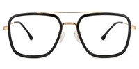Nayeli Aviator Black-Gold Glasses0