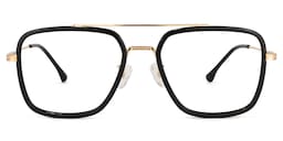 Nayeli Aviator Black-Gold Glasses0