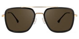 Nayeli Aviator Black-Gold Sunglasses0