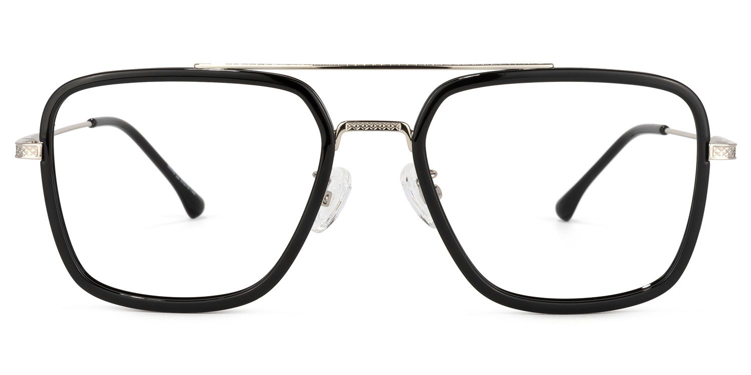 Nayeli Aviator Black-Silver Glasses | Zeelool Glasses0