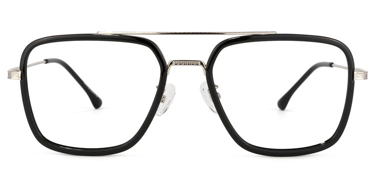 Nayeli Aviator Black-Silver Glasses