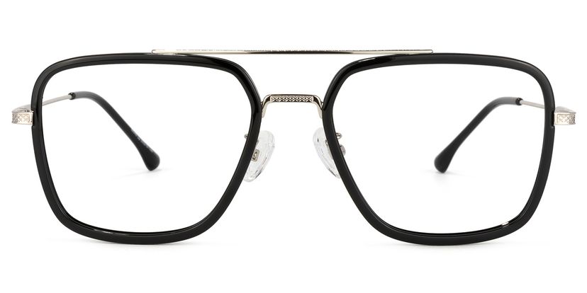 Nayeli Black-Silver Aviator Glasses