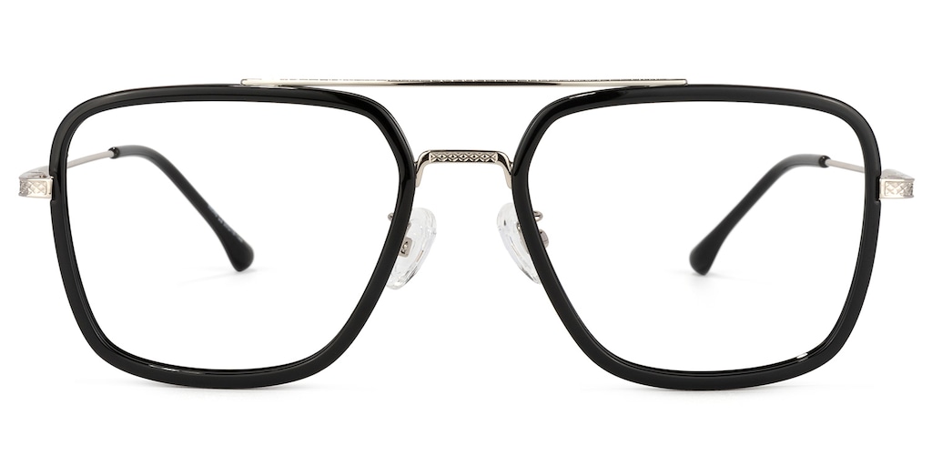 Nayeli Aviator Black-Silver Glasses