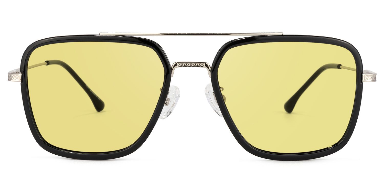 Nayeli Aviator Black-Silver Sunglasses | Zeelool Glasses0