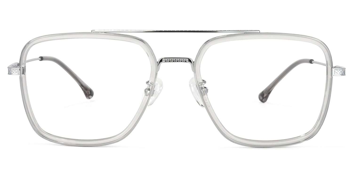 Nayeli Aviator Gray-Silver Glasses | Zeelool Glasses0