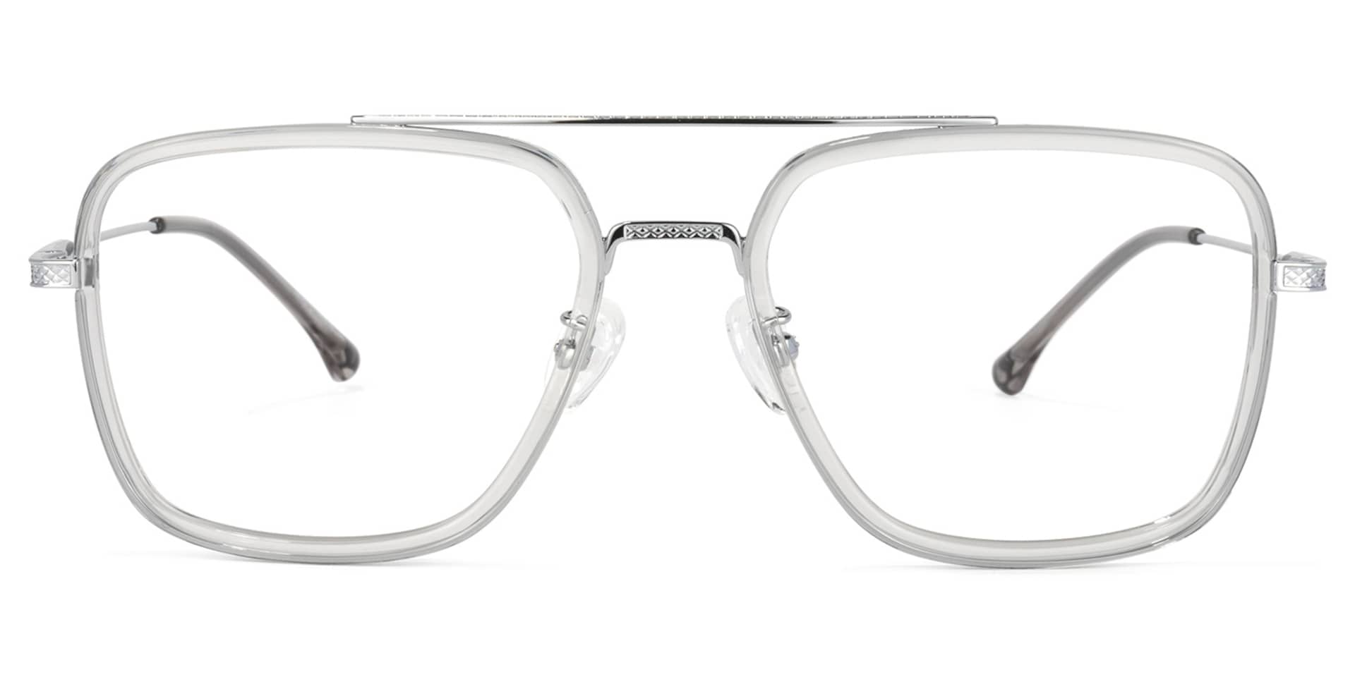 Nayeli Aviator Gray-Silver Glasses | Zeelool Glasses0