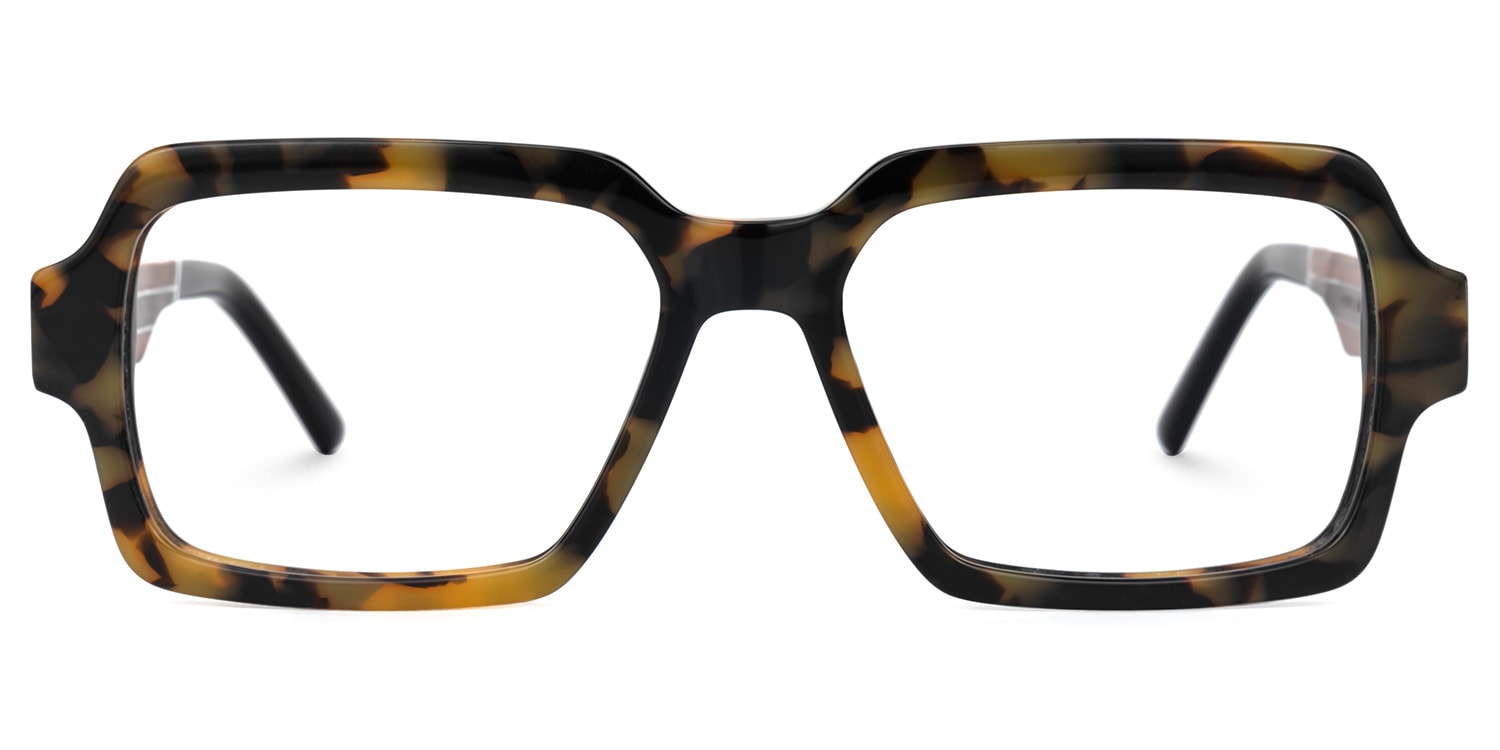 Jack Rectangle Yellow-Tortoise Glasses | Zeelool Glasses
