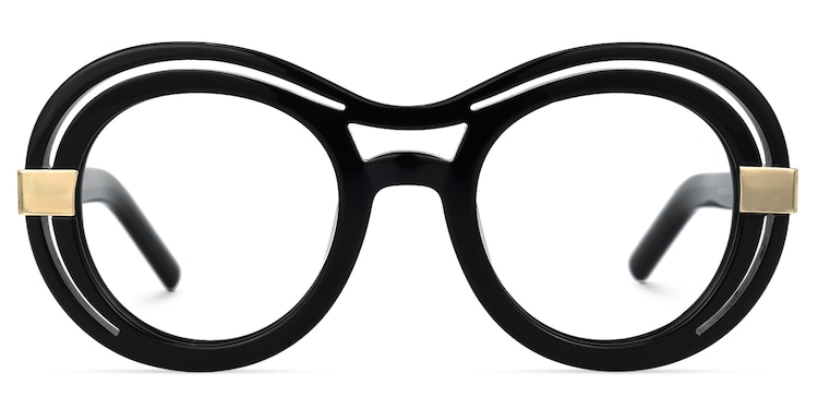 Texidor Round Black Glasses