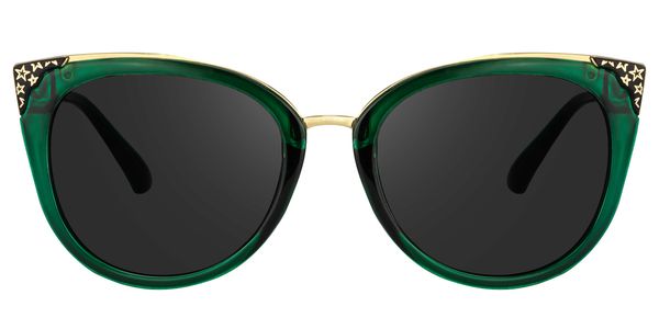 Dalton Cat Eye Sunglasses with Dark Green Frames display picture 1