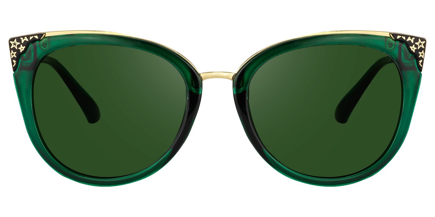 Dalton Cat Eye Dark Green Sunglasses | Zeelool Glasses0