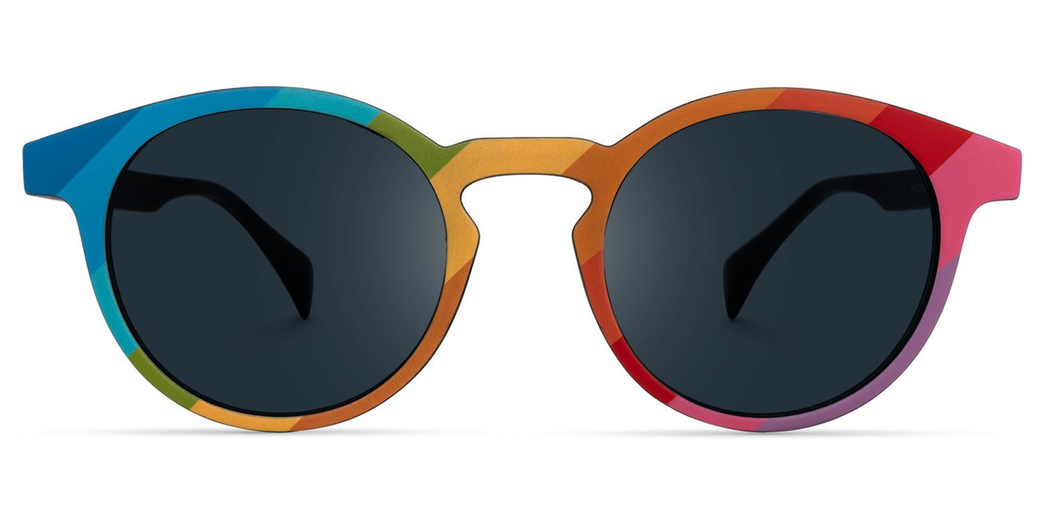 Street-Artist Round Multicolor Sunglasses | Zeelool Glasses0