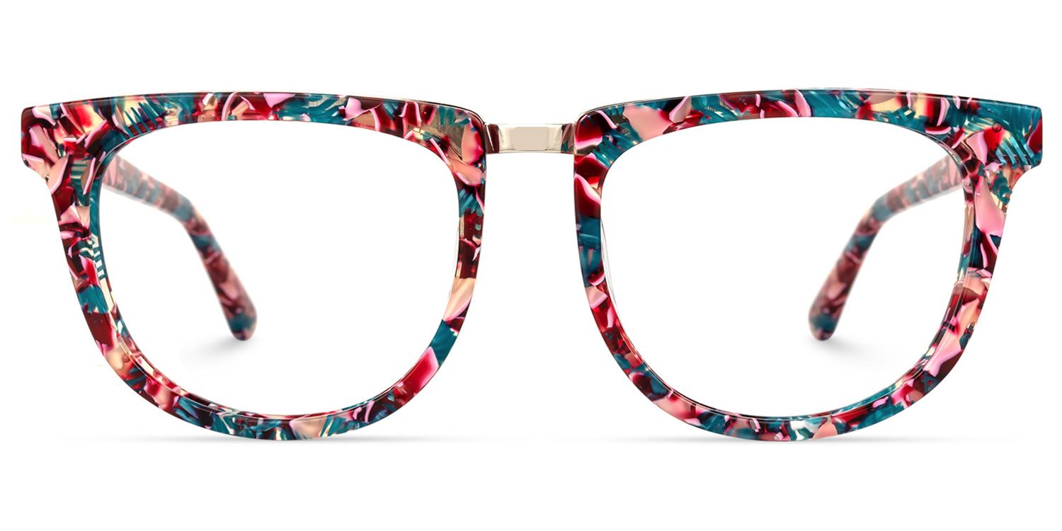 Dechan Square Floral Glasses | Zeelool Glasses0