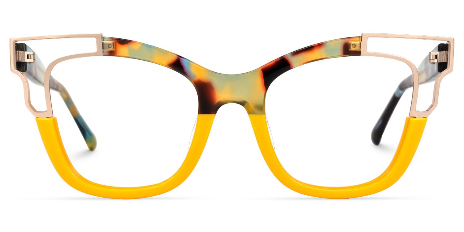 Rhoden Yellow Cateye Frame Glasses | Zeelool2