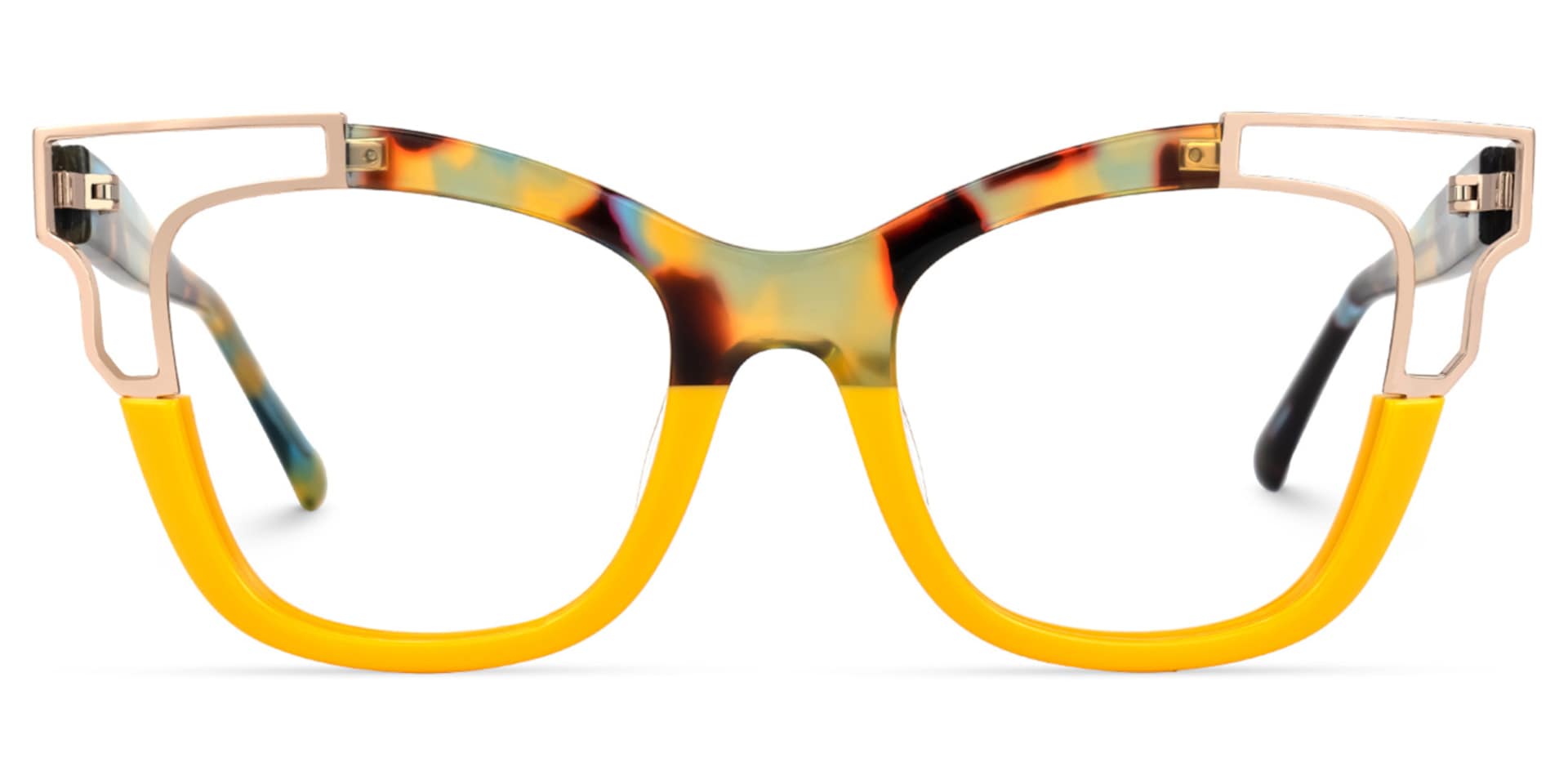 Rhoden Yellow Cateye Frame Glasses | Zeelool2