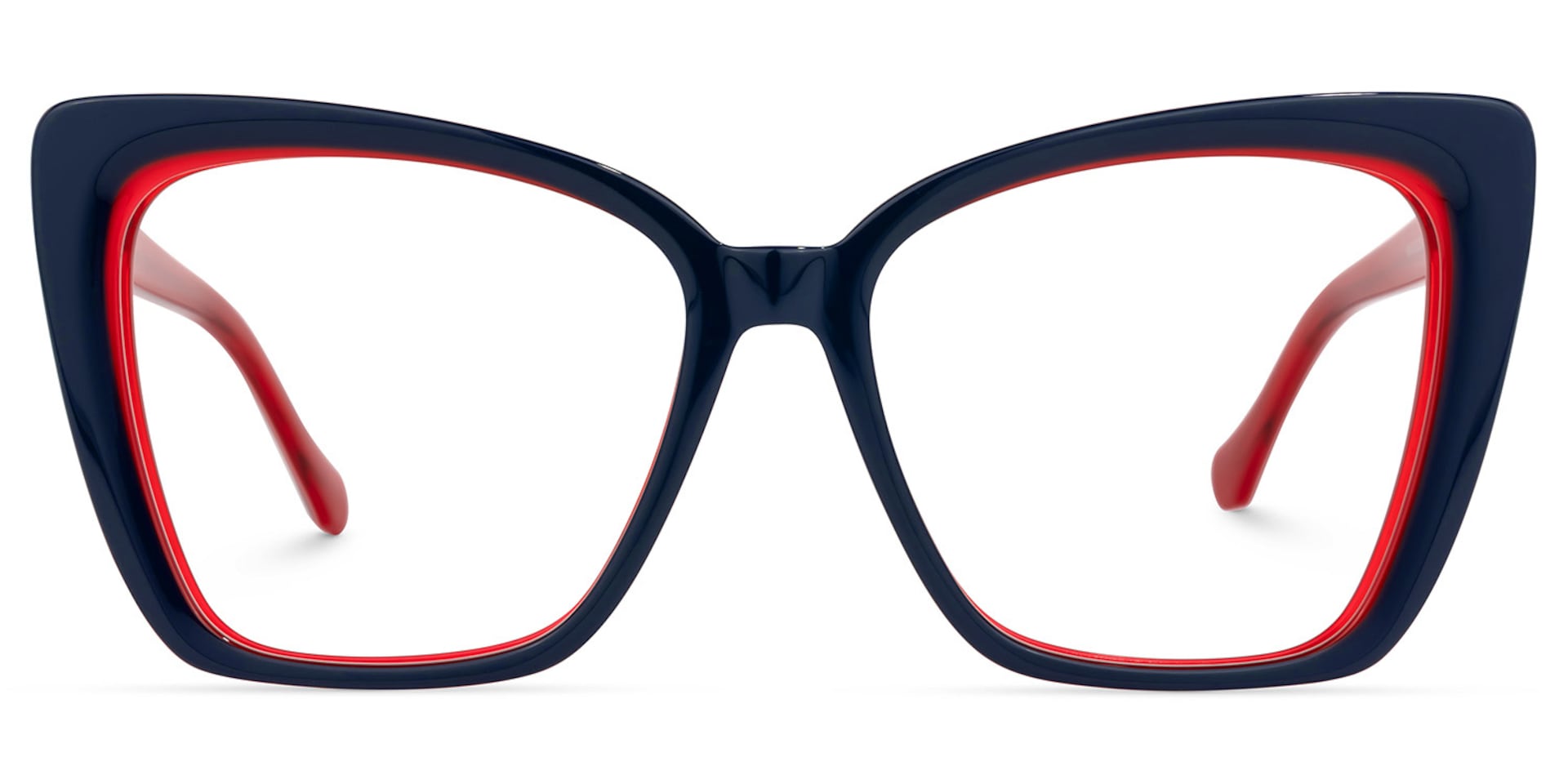 Shanell Butterfly Blue-Red Frame Glasses | Zeelool Optical0