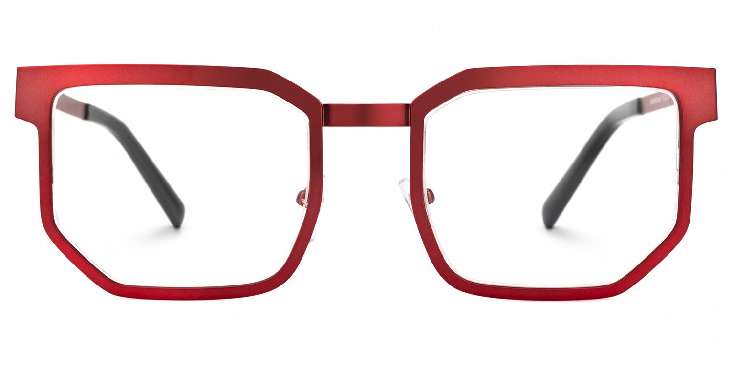 Lassiter Geometric Red Glasses | Zeelool Glasses0