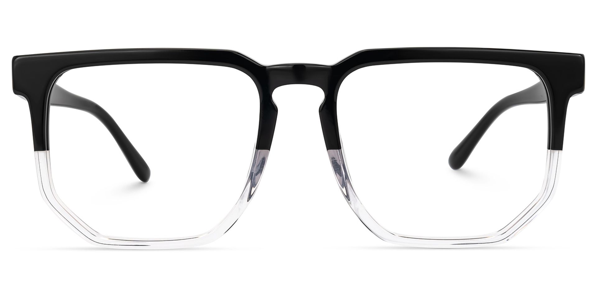 Matherne Square Glasses and Black-Clear Frames0