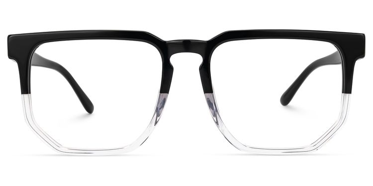 Matherne Square Black-Clear Glasses