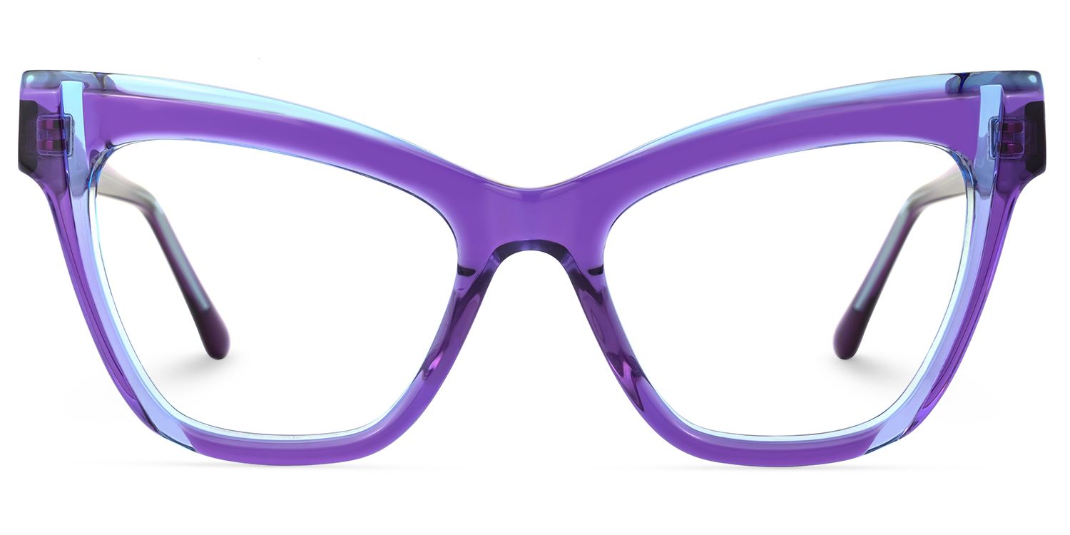 Saucie Cateye Purple Frame Glasses | Zeelool Optical0
