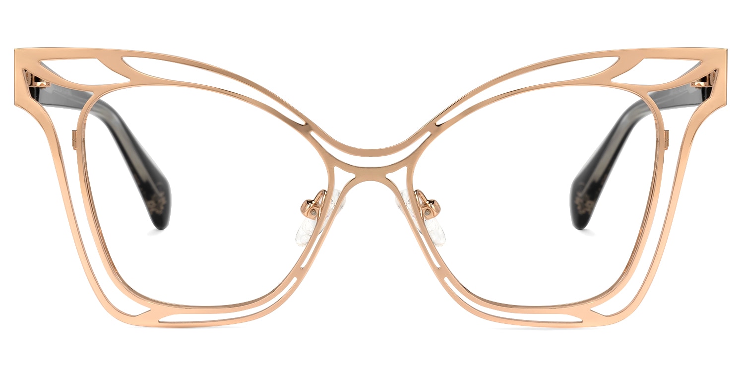 Cini Square Rose-Gold Glasses | Zeelool Glasses