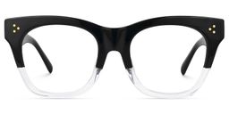 Tandy Rectangle Black-Clear Glasses0