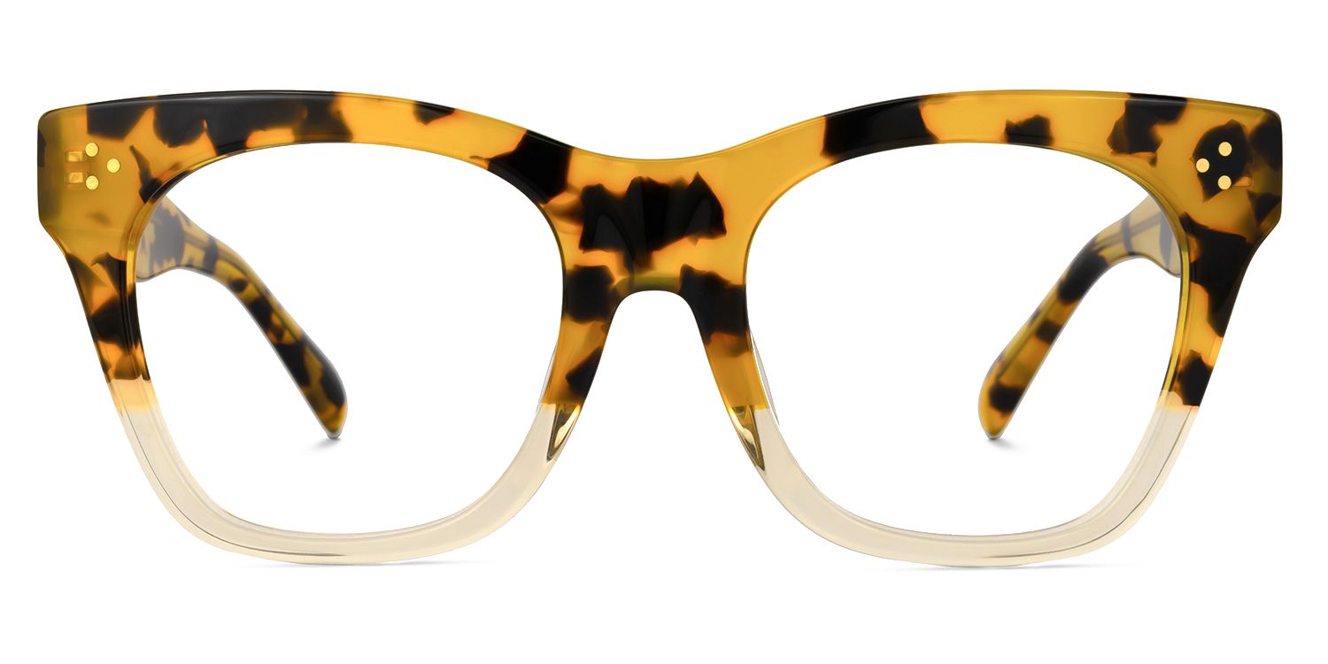 Tandy Rectangle Tortoise Two-Tone Eyeglasses | Zeelool0