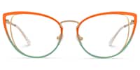 Neicy Cateye Orange-Green Glasses0