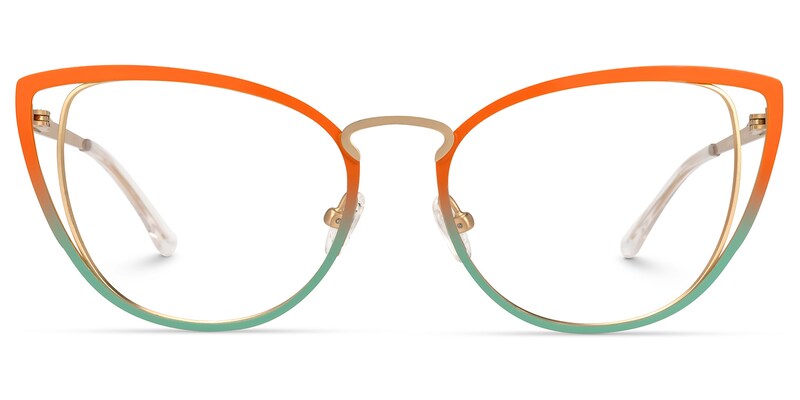 Neicy Cateye Orange-Green Glasses | Zeelool Glasses0