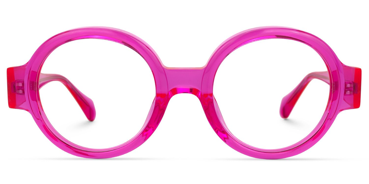 Dorrejo Round Bright-Pink Glasses | Zeelool Glasses0