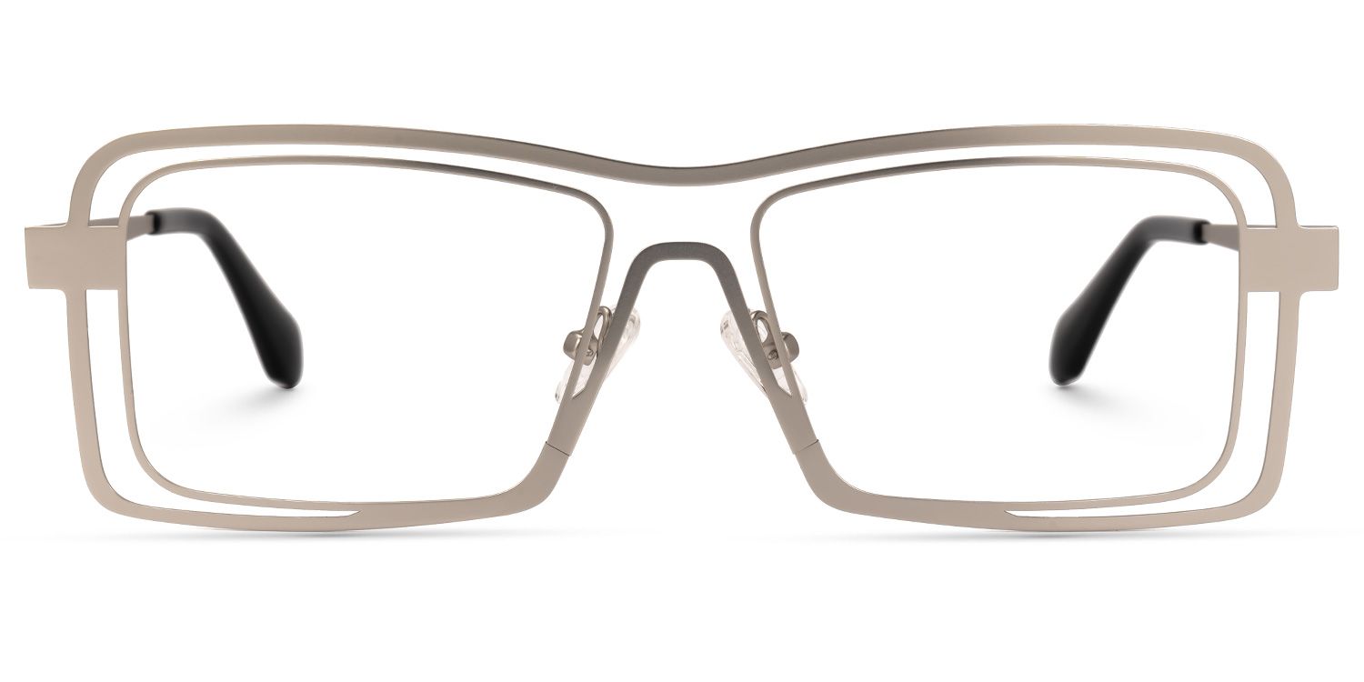 Tosin Square Silver Glasses | Zeelool Glasses0