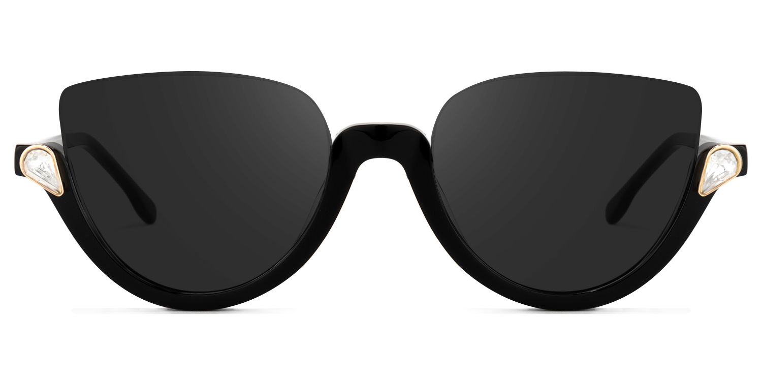 Felicia Cat Eye Black Sunglasses  | Zeelool Glasses0
