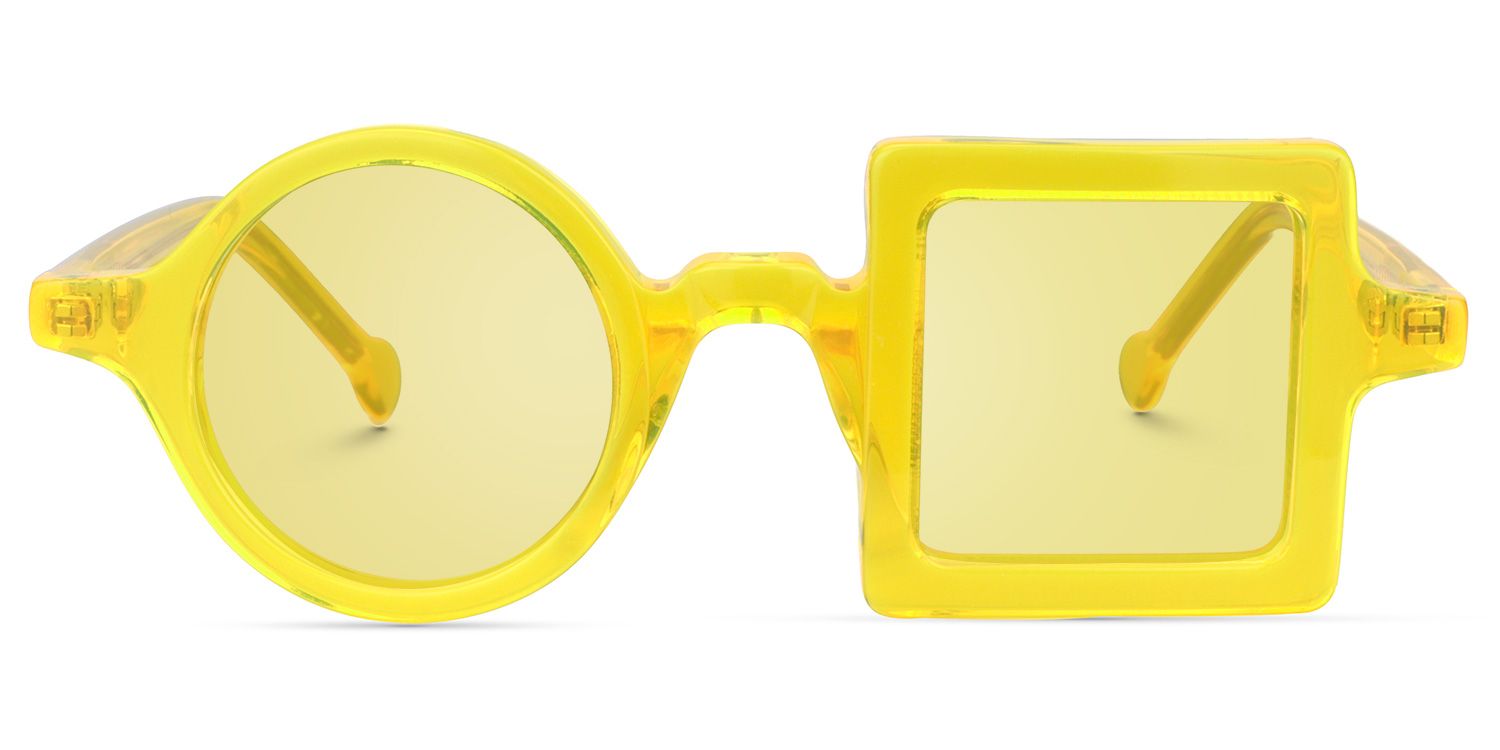 Paola Asymmetric Yellow Sunglasses | Zeelool Glasses0