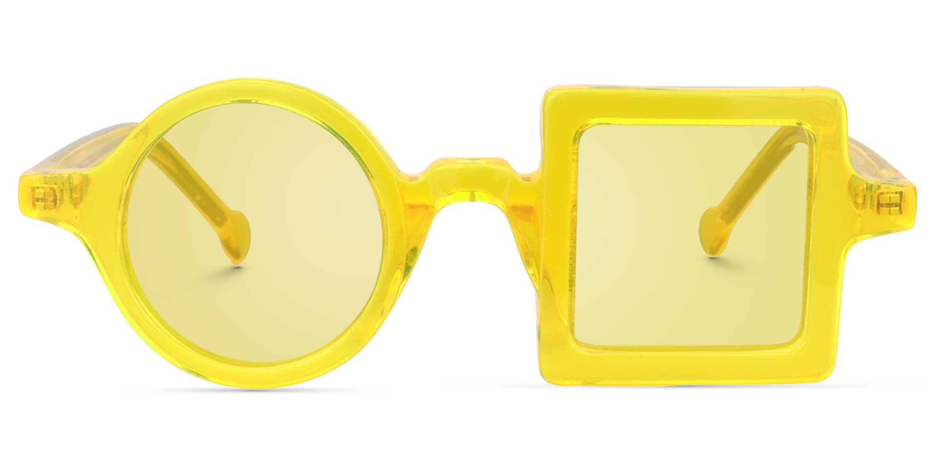 Paola Asymmetric Yellow Sunglasses | Zeelool Glasses0