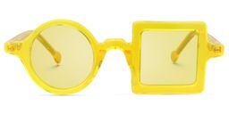 Paola Asymmetric Yellow Sunglasses0