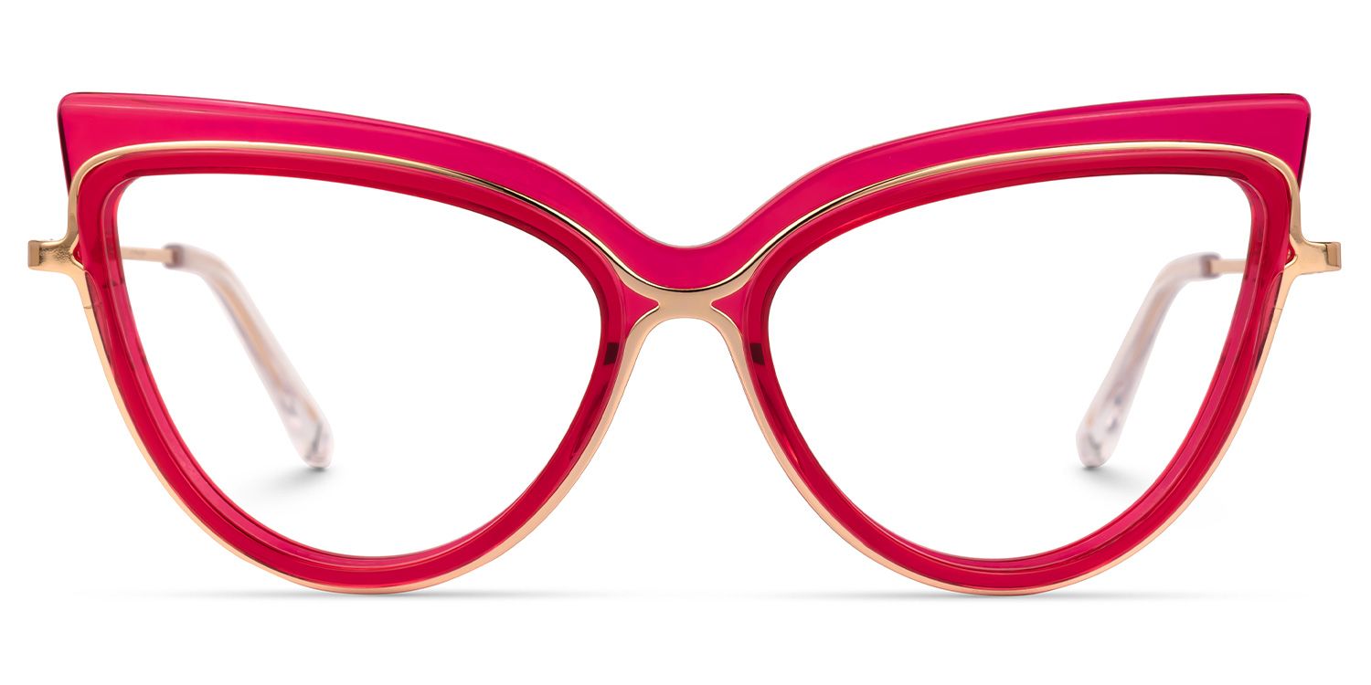 Birkman Cateye Bright-Pink Glasses | Zeelool Glasses0