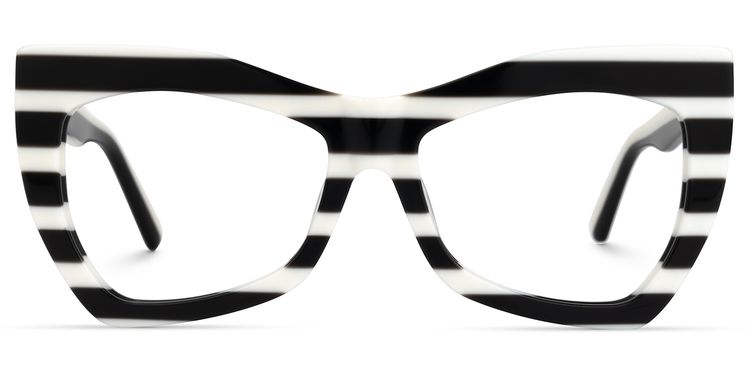 Bernita Geometric Black-White Glasses