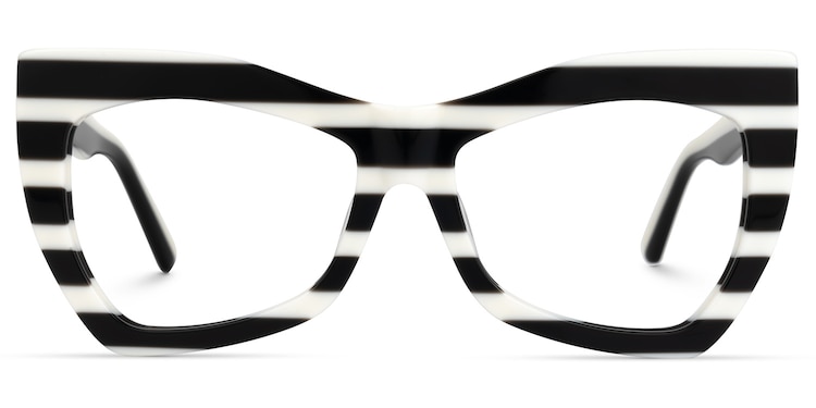 Bernita Geometric Black-White Glasses