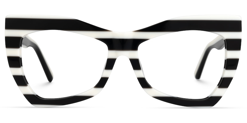Bernita Geometric Black-White Glasses