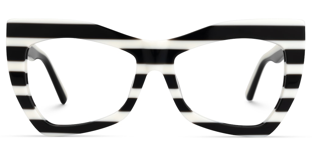Bernita Geometric Black-White Glasses
