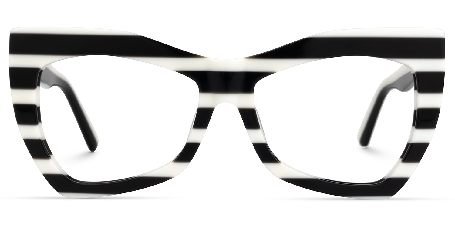 Bernita Geometric Black-White Glasses