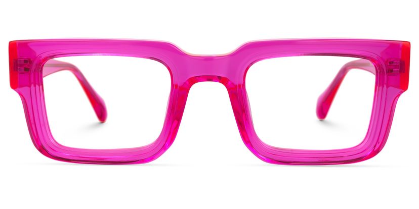 Glaucia Square Bright-Pink Glasses