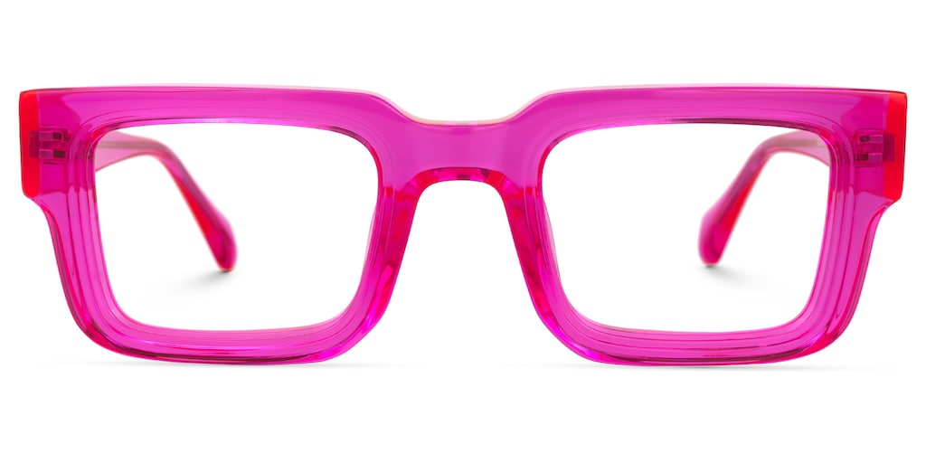 Glaucia Square Bright-Pink Glasses