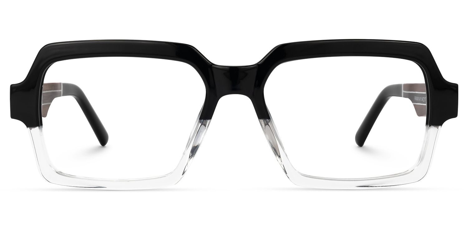 Jack Rectangle Black & Clear Frame Glasses | Zeelool2